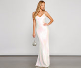 Irene Sequin Floor-Length Formal Dress